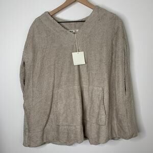 Simone Fan Terry CAPE Cover-Up Mushroom Womens Small Medium New
